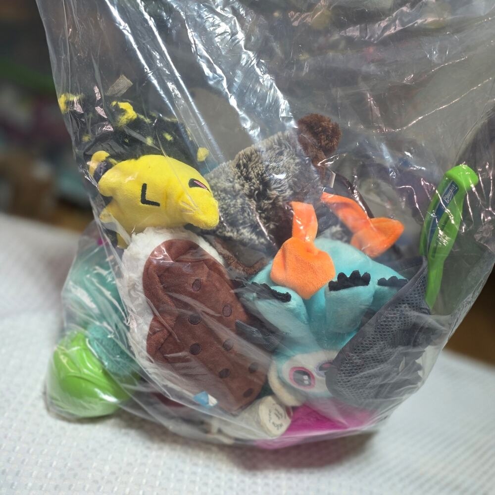 MISCELLANEOUS  BAG FULL OF UNUSED DOG TOYS ALL FOR ONE
